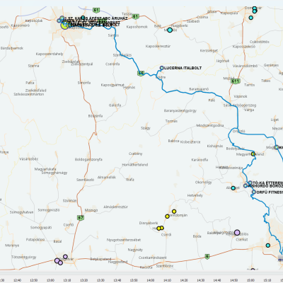 5. Map view of routes.