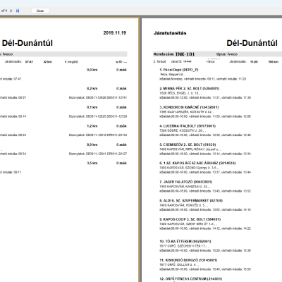 6. Route instructions document.