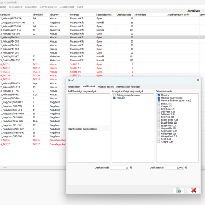 4. Maintenance of vehicle's mater data.