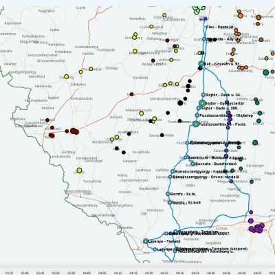 6. Map view of routes.